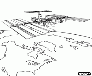 Omalovánka Umělá družice na oběžné dráze