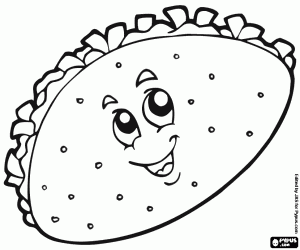 Omalovánka Usmívající se mexické Taco