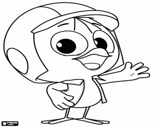 Omalovánka Valeriano, kuřátko s přilbou