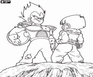 Omalovánka Vegeta a Son Gohan, syn Goku
