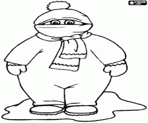 Omalovánka Velmi chráněné chlapec v zimě