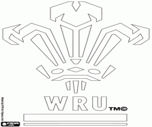 Omalovánka Velšské národní rugby tým logo