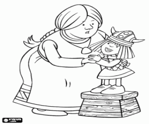 Omalovánka Vicky Viking s jeho matkou Ylva