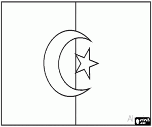 Omalovánka Vlajka Alžírska