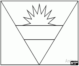 Omalovánka Vlajka Antiguy a Barbudy