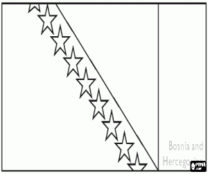 Omalovánka Vlajka Bosny a Hercegoviny