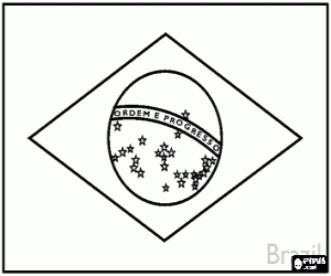 Omalovánka Vlajka Brazílie