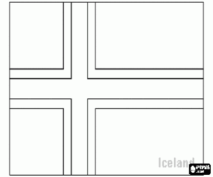 Omalovánka Vlajka Island, Islandu