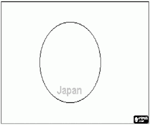 Omalovánka Vlajka Japonsko