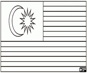 Omalovánka Vlajka Malajsie