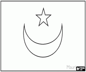 Omalovánka Vlajka Mauritánie