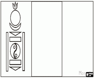 Omalovánka Vlajka Mongolska