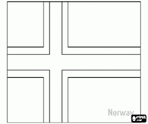 Omalovánka Vlajka Norska, Norsko, Norvežsko