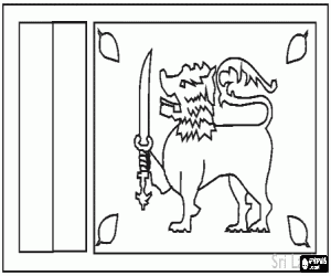 Omalovánka Vlajka Srí Lanka