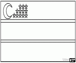 Omalovánka Vlajka Uzbekistánu