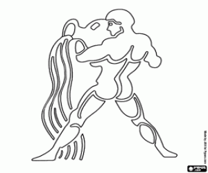 Omalovánka Vodnář, znamení horoskopu