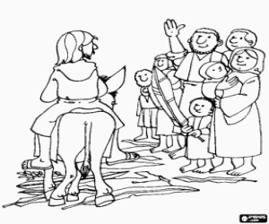 Omalovánka Vstup do Jeruzaléma, Květná neděle