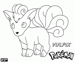 Omalovánka Vulpix, liška Pokemon