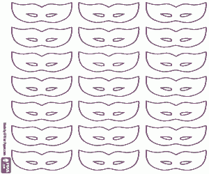 Omalovánka Vzorek s karnevalové masky