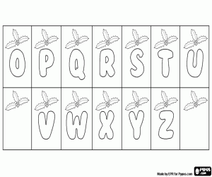 Omalovánka Vánoční abeceda s cesmína