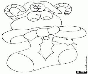 Omalovánka Vánoční bota s cesmína list