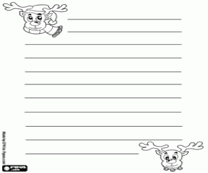 Omalovánka Vánoční dopis s dvěma soby