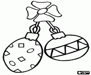 Omalovánka Vánoční koule nebo vánoční ozdoby svázané stuhou