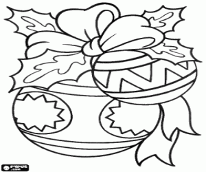 Omalovánka Vánoční koule se stuhou