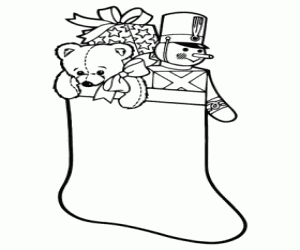 Omalovánka Vánoční ponožka plná dárků