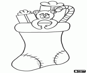 Omalovánka Vánoční ponožka s dárky