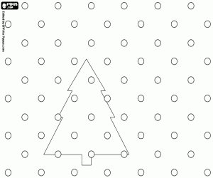 Omalovánka Vánoční přání, jedle a sníh