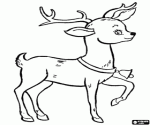 Omalovánka Vánoční sobí s malý zvonek