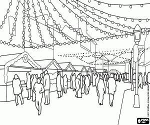 Omalovánka Vánoční trhy