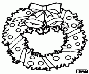 Omalovánka Vánoční věnec s rolničkami