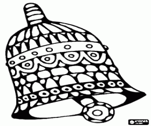 Omalovánka Vánoční zvonek s geometrií