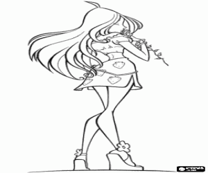 Omalovánka Víla Flora s květinou