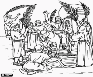 Omalovánka Vítá vás Ježíš v Jeruzalémě