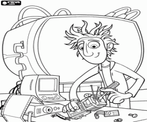 Omalovánka Vědec Flint v laboratoři