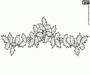 Omalovánka Věnec s větvičkami cesmína