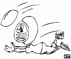 Omalovánka Wide receiver chytat míč