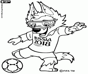 Omalovánka Zabivaka, maskot Rusko 2018