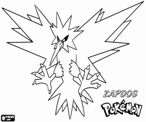 Omalovánka Zapdos, Pokémon pták