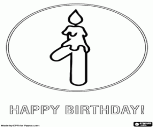 Omalovánka Zapálil svíčku s číslo jedna