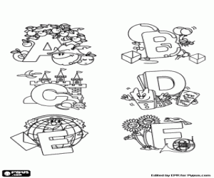 Omalovánka Zdobené písmena A až F