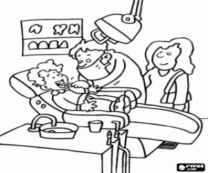 Omalovánka Zubař a dítě