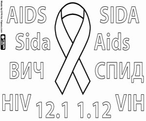 Omalovánka Červená stužka, boj proti AIDS