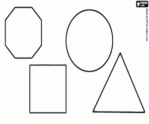 Omalovánka Čtyři 2D geometrické tvary