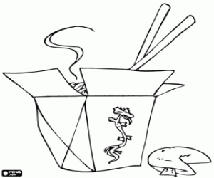 Omalovánka Čínské jídlo s sebou