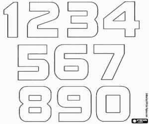 Omalovánka Čísla od 1 do 9 a 0