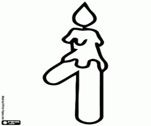 Omalovánka Číslo 1, jedna s rozsvícenou svíčkou